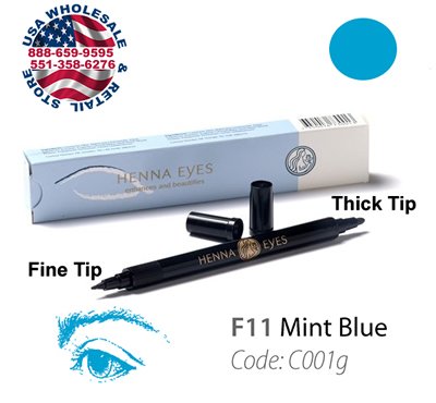 HenneEyes Henna EyeLiner and Brow Liner Pen Mint Blue Color